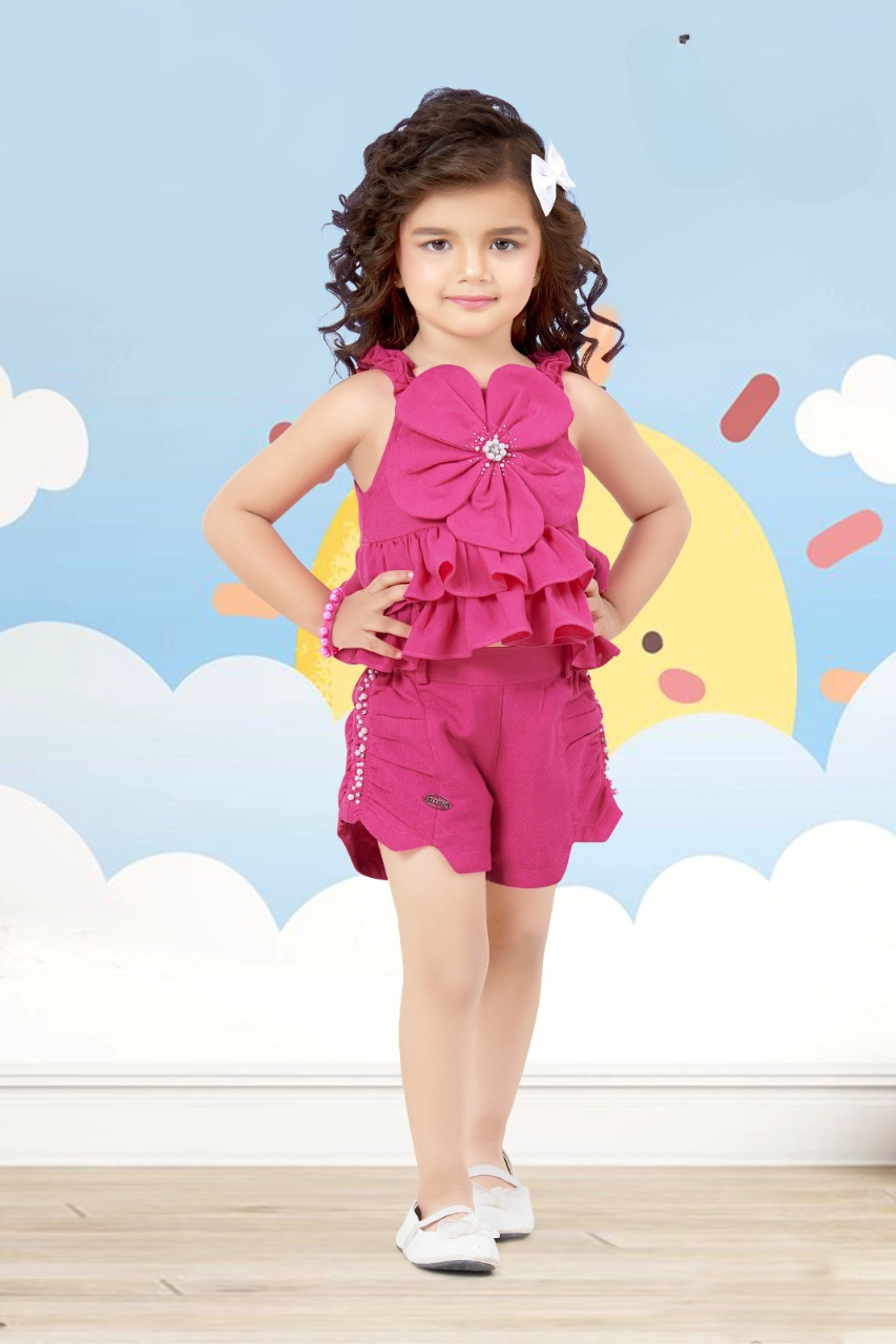 Pink Floral Ruffle Girls' Co-ord Set