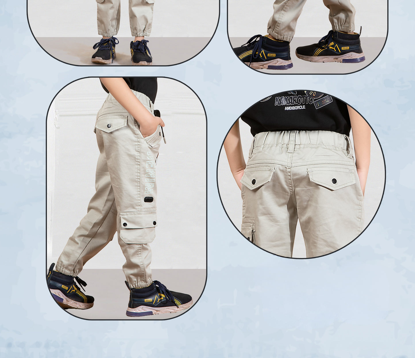 Beige Utility Cargo Jogger Pant