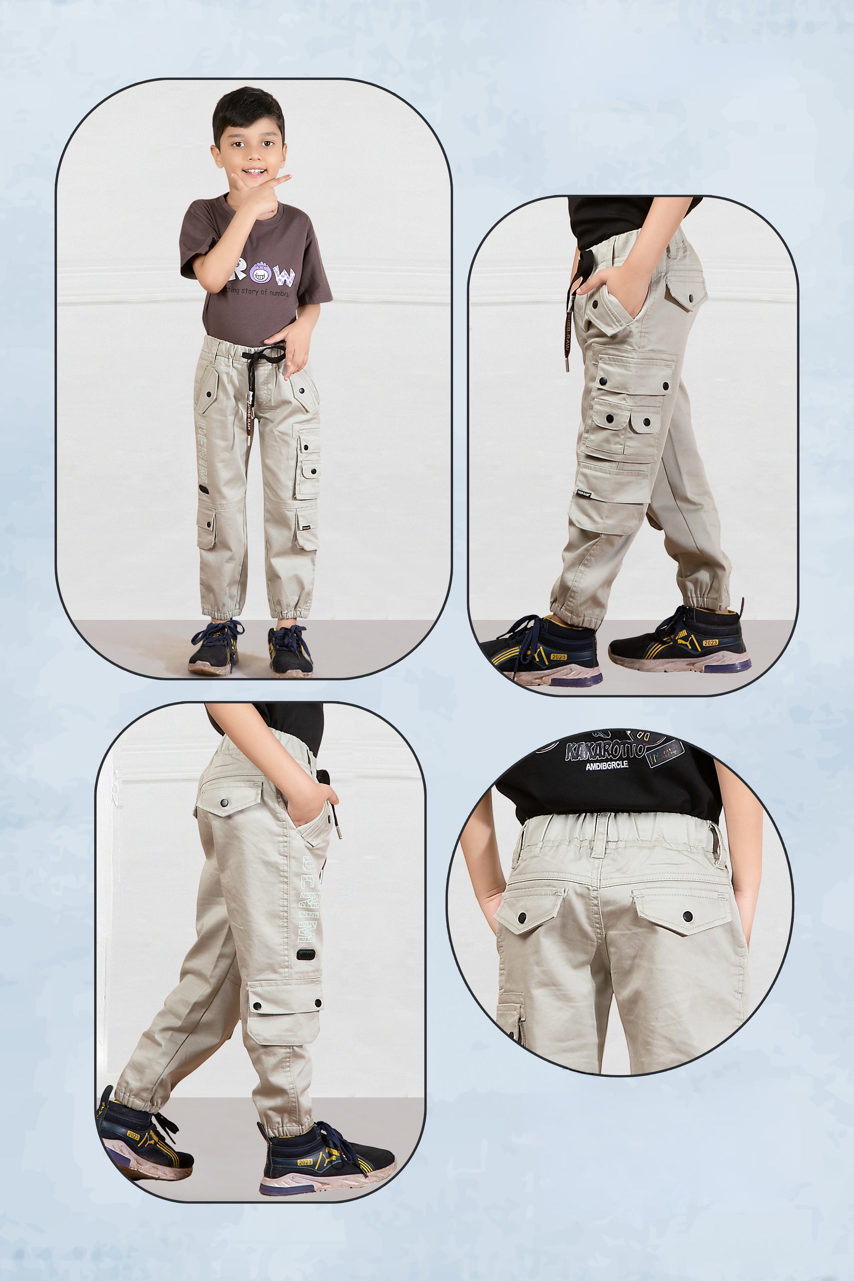 Beige Utility Cargo Jogger Pant