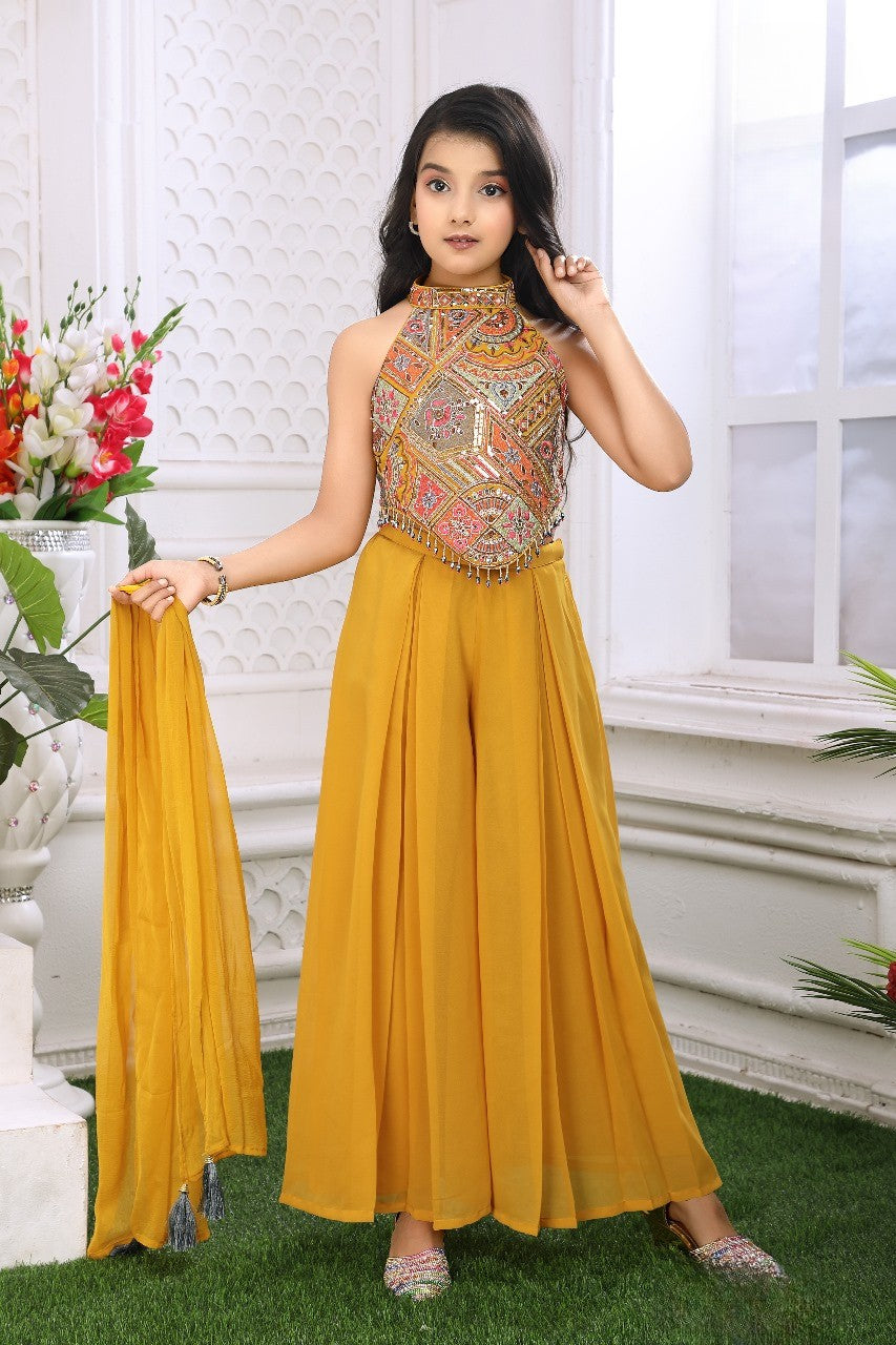 Mustard Yellow Princess Glam Palazzo Set