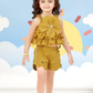 Mustard Floral Ruffle Girls' Co-ord Set