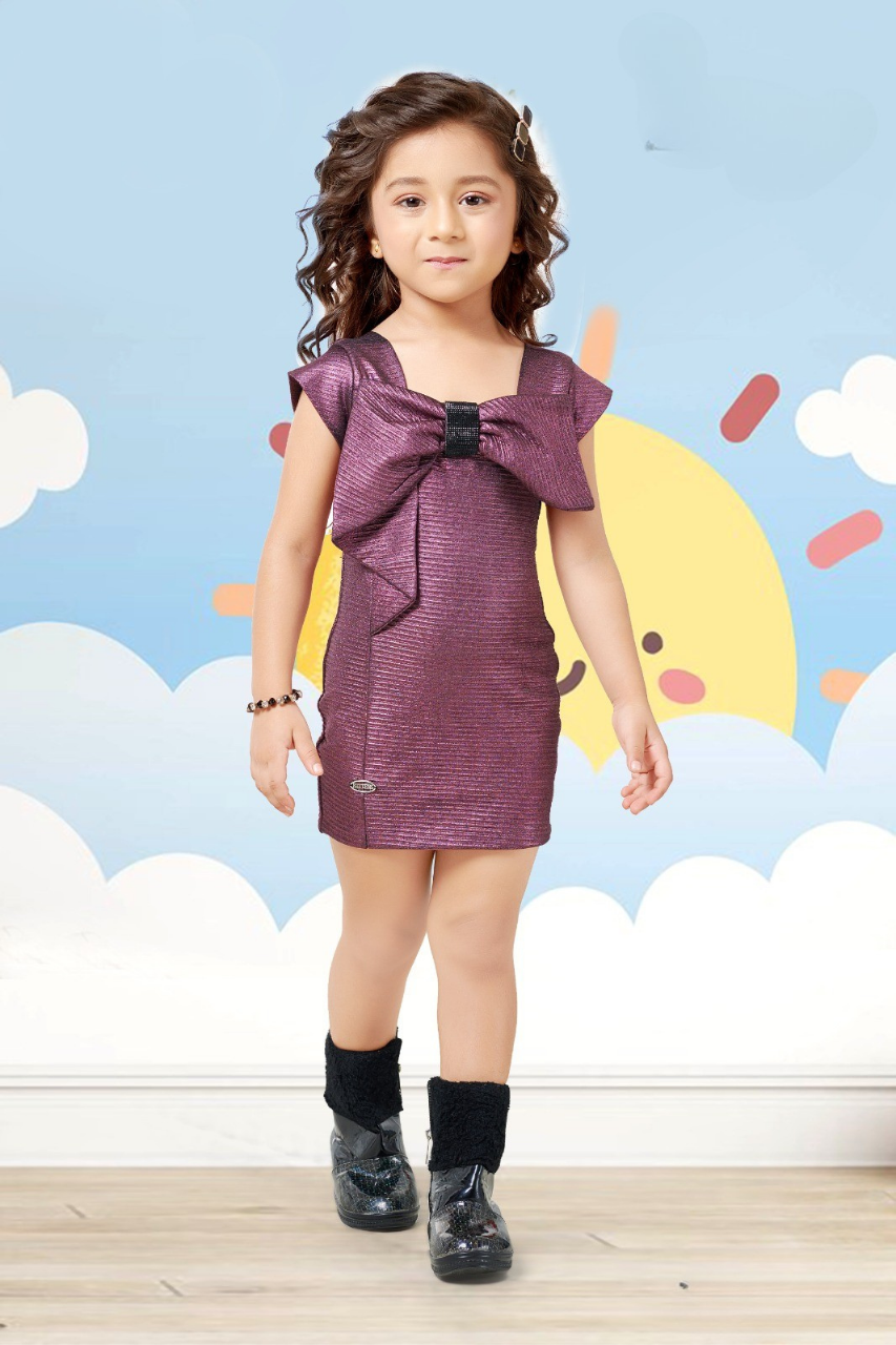 Shimmer Pink Bow Detail Party Dress