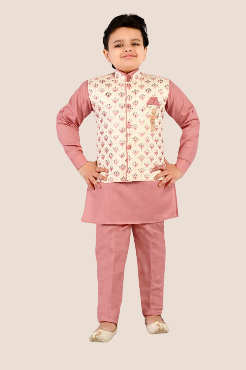 Ivory Elegance Boys' Indo Western Suit