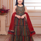 Black & Red Girls’ Ethnic Embellished Lehenga Set