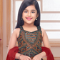 Black & Red Girls’ Ethnic Embellished Lehenga Set