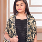 Black & Gold Girls’ Ethnic Cape Sharara Set