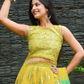 Yellow And Green Ombre Emroidered Lehenga Choli
