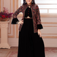 Black and Red Girls’ Embroidered Ethnic Pallazo Jacket Set
