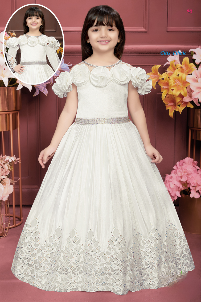 White Floral Princess Gown