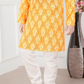 Yellow & White Boys’ Traditional Printed Mandarin-Collar Kurta Set