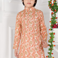 Peach & White Boys’ Traditional Printed Festive Kurta Set