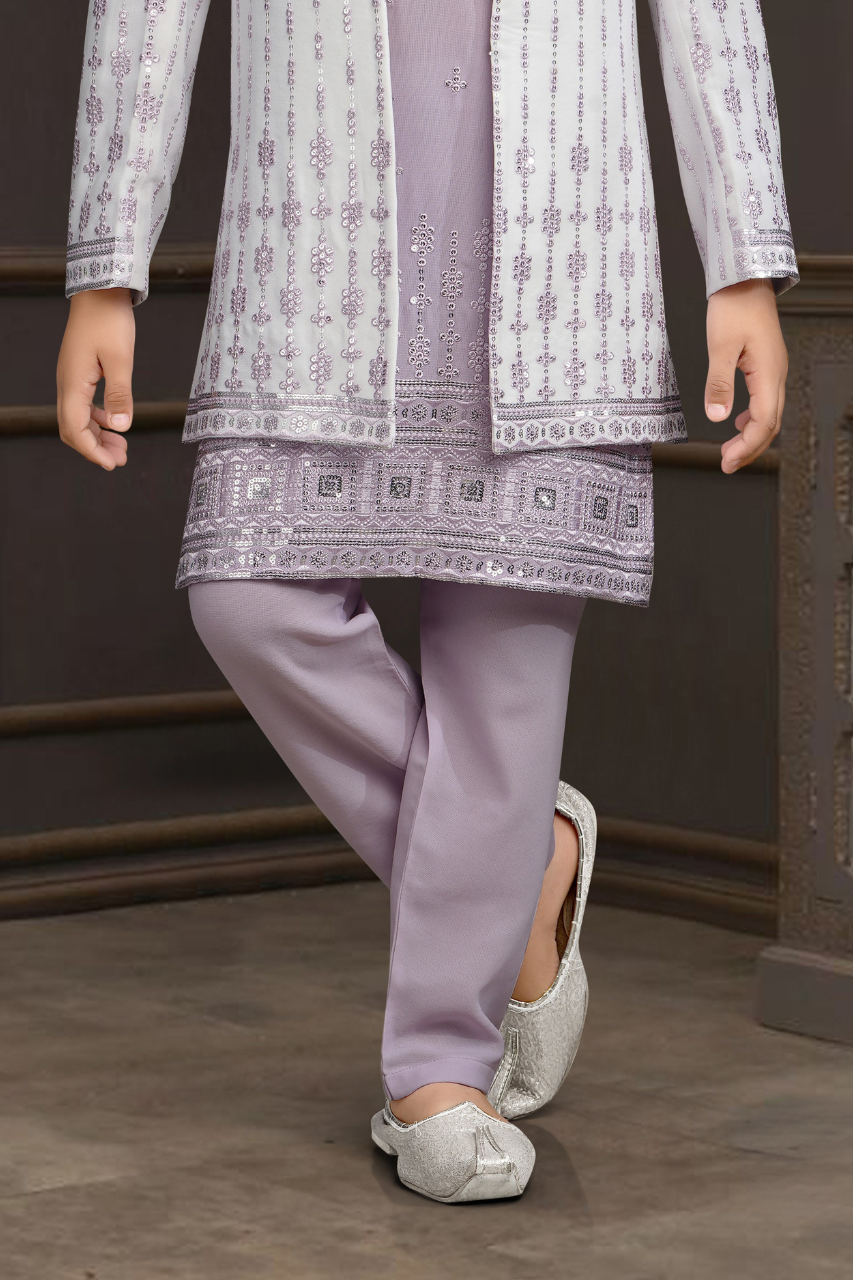 Lavender Grace Ethnic Lehenga Set For Girls
