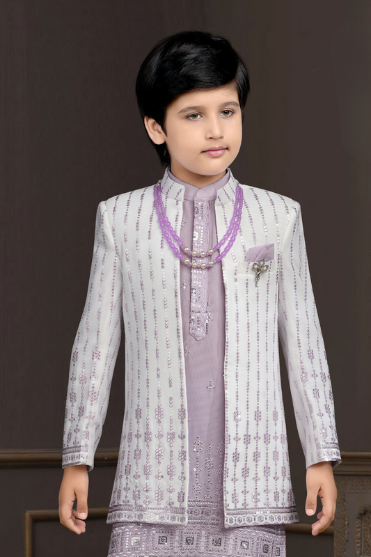 Lavender Grace Ethnic Lehenga Set For Girls