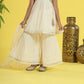 Cream Princess Glam Embroidered Sharara Set