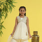 Cream Princess Glam Embroidered Sharara Set