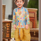 Multicolor & Mustard Boys’ Festive Printed Kurta Dhoti Set