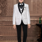 White Boys’ Tuxedo Set with Black Detailing