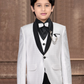 White Boys’ Tuxedo Set with Black Detailing
