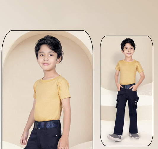 Navy Blue Utility Cargo Pant Set