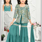 Teal Glam Party Palazzo Set