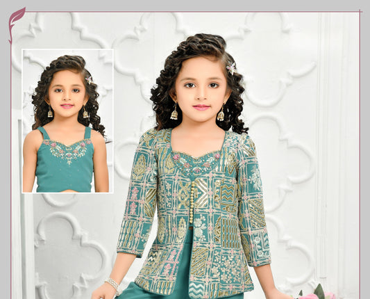 Teal Glam Party Palazzo Set