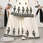 White & Black Princess Embroidered Palazzo Set