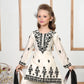 White & Black Princess Embroidered Palazzo Set