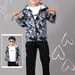 Black & White Floral Print Casual Hoodie Set