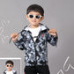 Black & White Floral Print Casual Hoodie Set