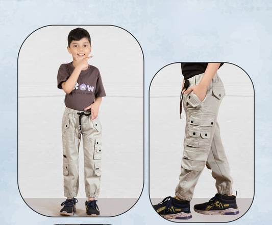 Beige Utility Cargo Jogger Pant