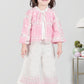 Pink & White Glam Lace Palazzo Set