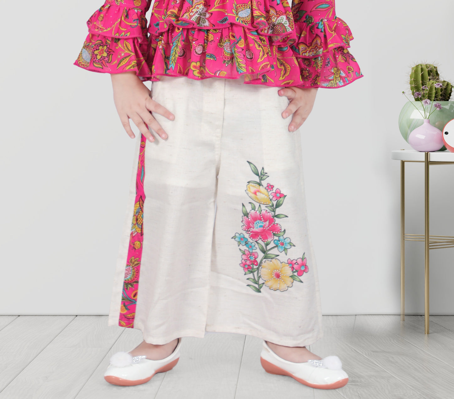 Pink Ruffle Princess Printed Co-Ord Set