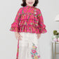 Pink Ruffle Princess Printed Co-Ord Set