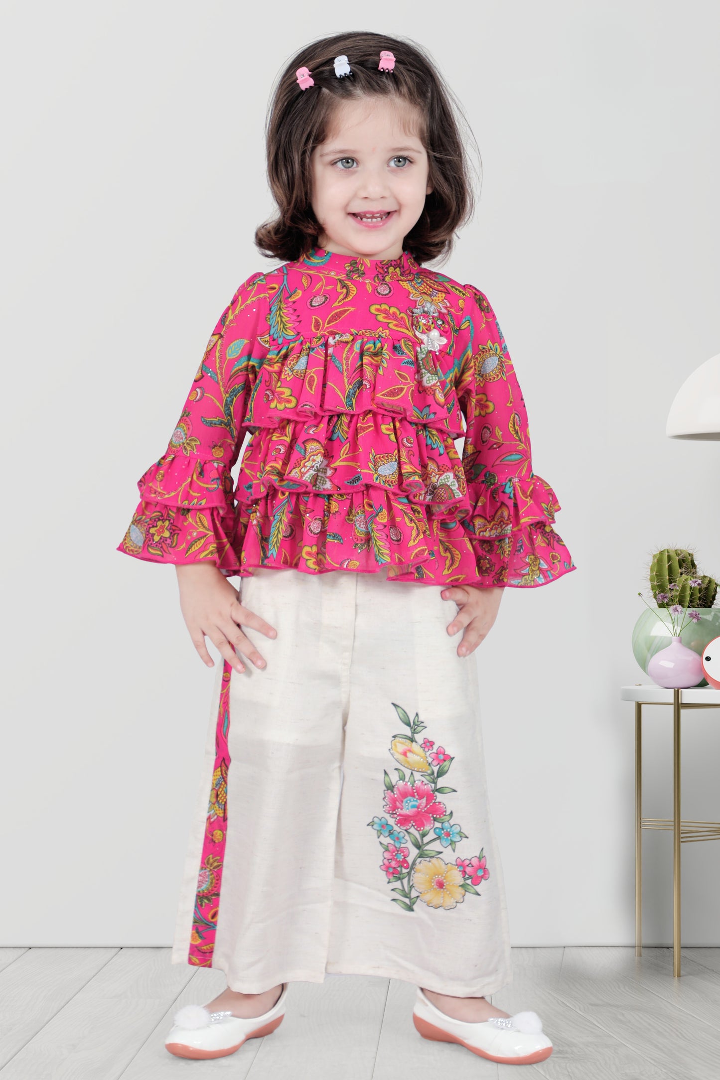 Pink Ruffle Princess Printed Co-Ord Set