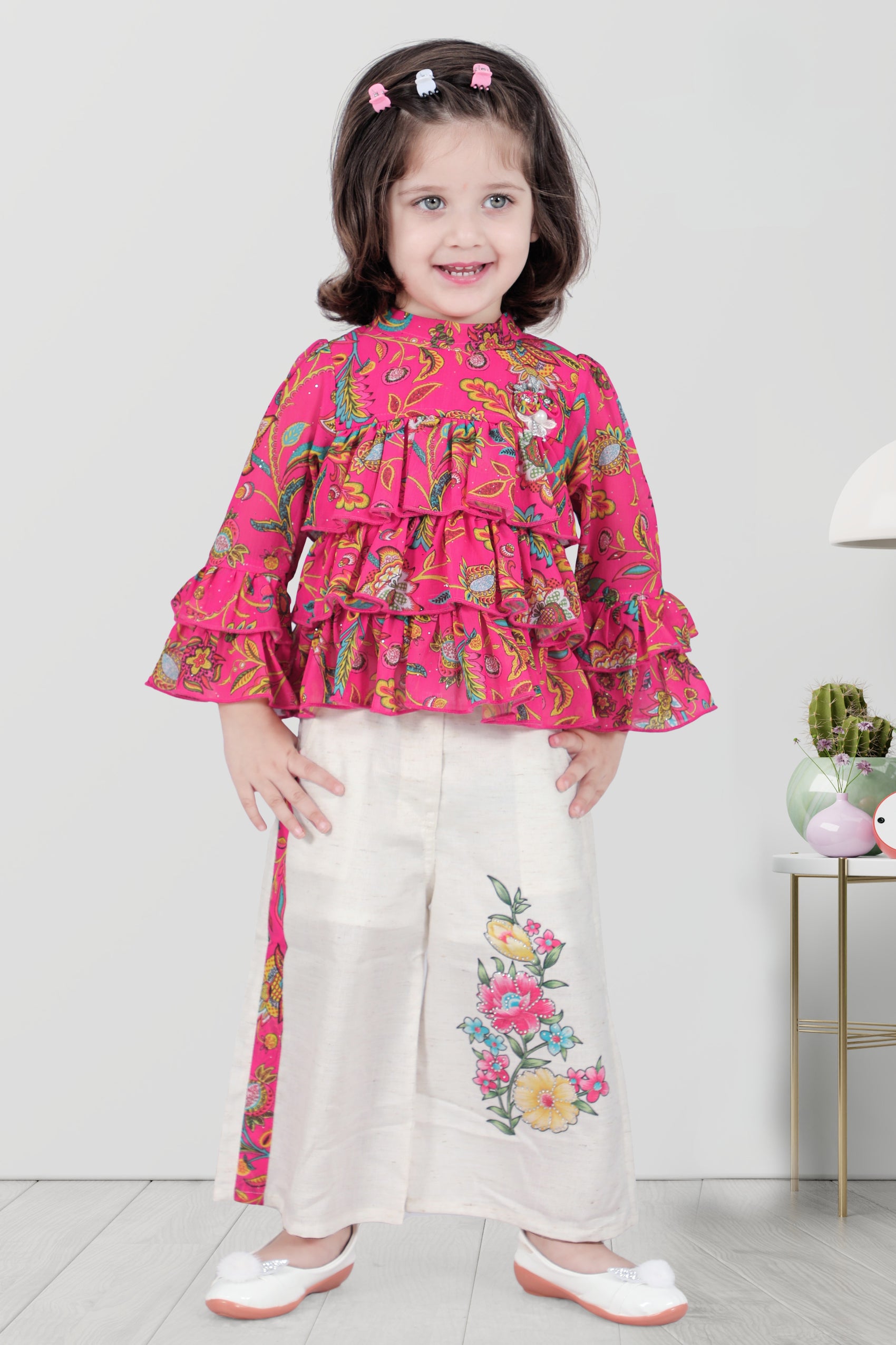 Pink Ruffle Princess Printed Co-Ord Set