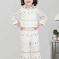 White Pastel Princess Embroidered Co-Ord Set