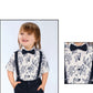 Navy Blue Floral Celebration Suspender Set
