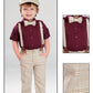 Beige & Maroon Classic Celebration Suspender Set