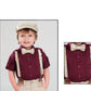 Beige & Maroon Classic Celebration Suspender Set
