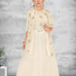 Cream Princess Glam Party Jacket Gown