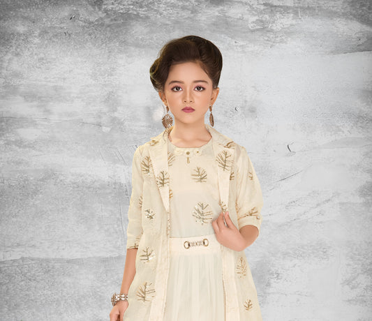 Cream Princess Glam Party Jacket Gown