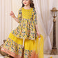 Yellow Princess Glam Floral Sharara Set