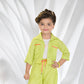 Lime Green Glam Palazzo Jacket Set