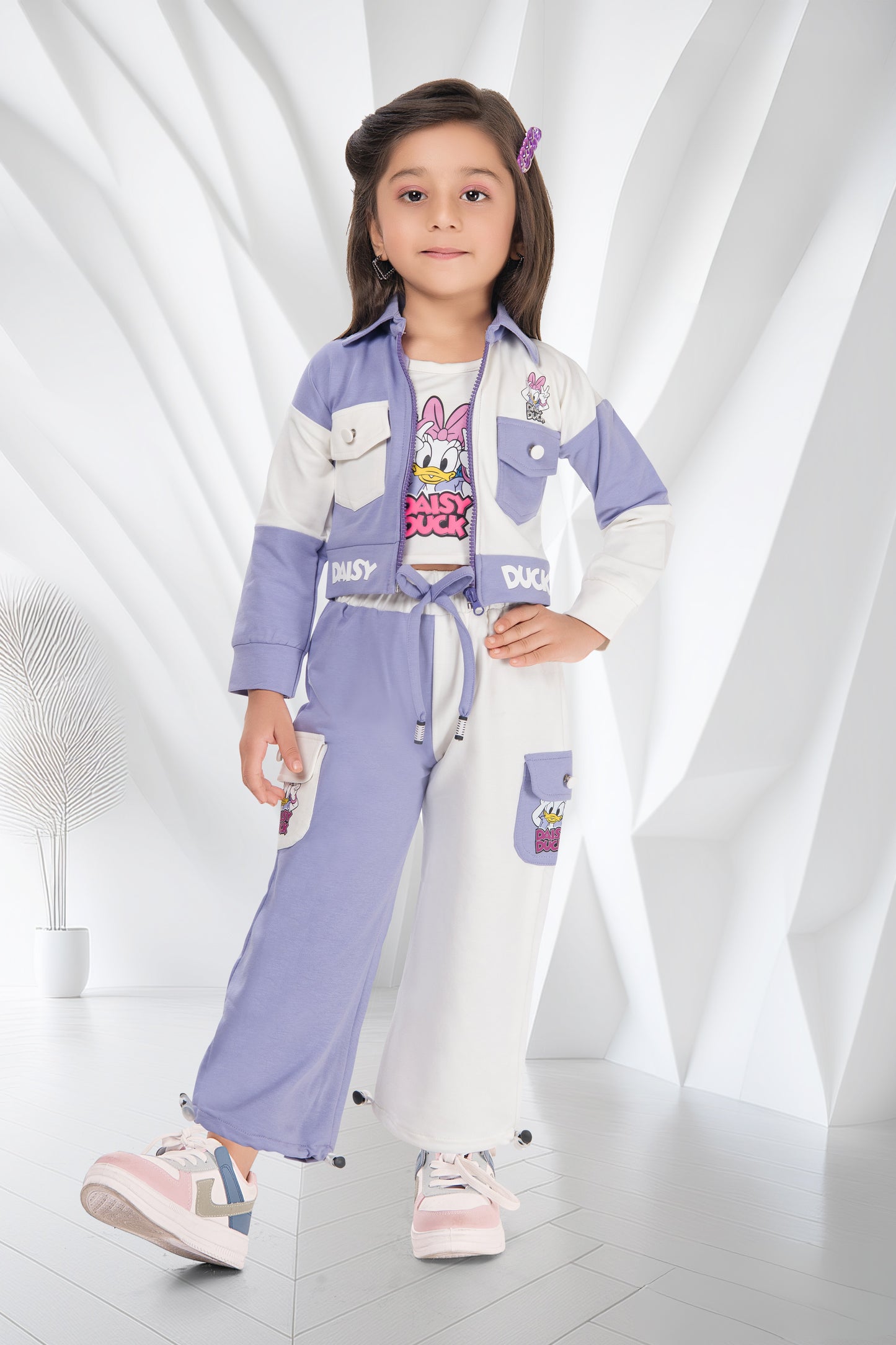 Purple & White Daisy Duck Celebration Co-Ord Set