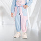 Blue & Pink Princess Colorblock Hoodie Set