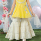 Yellow & Cream Princess Sharara Party Set