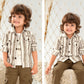 Brown Tribal Print Casual Cargo Set