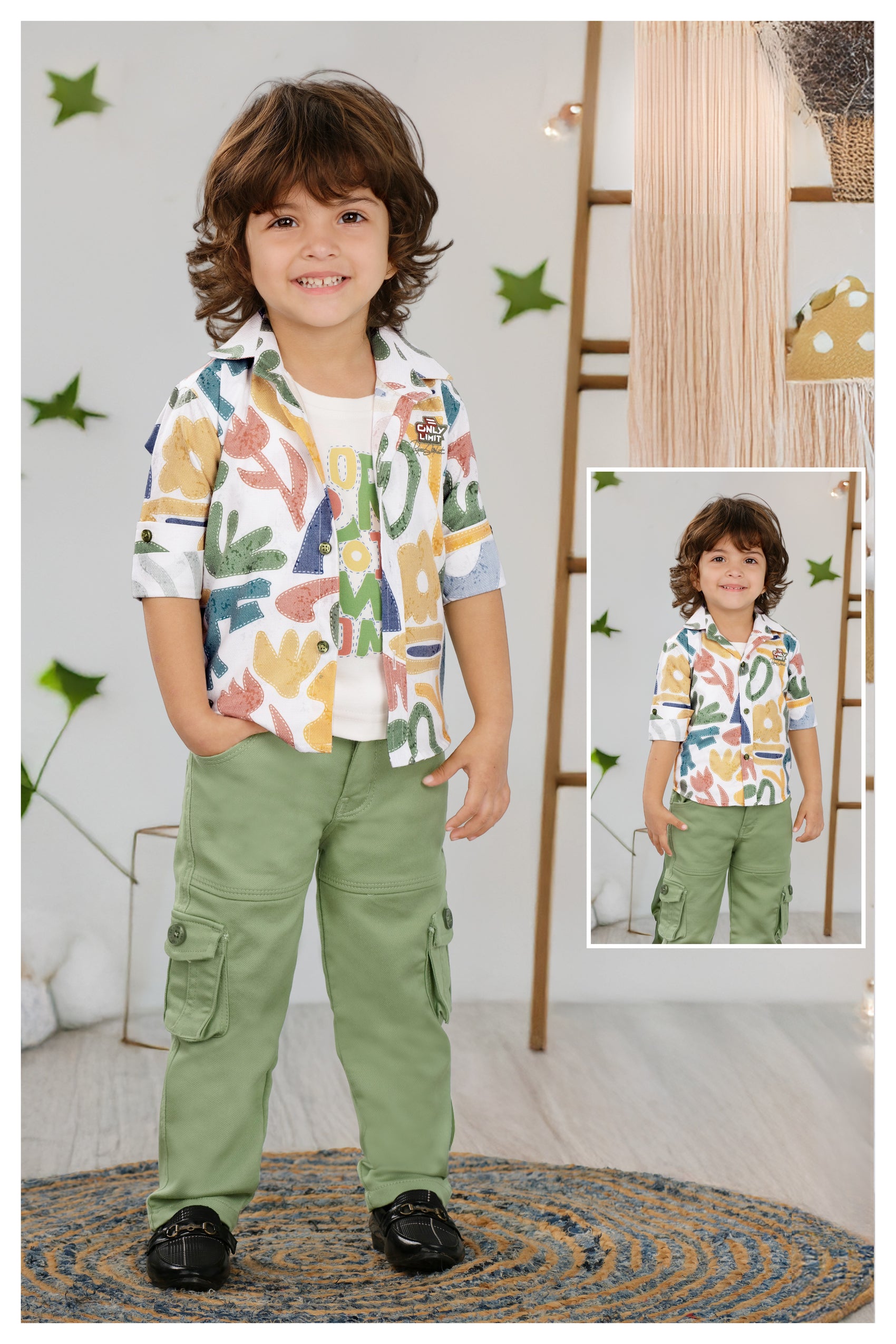 Green Abstract Adventure Cargo Set