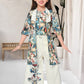 White & Multicolor Girls’ Floral Embroidered Plazo Set with Long Shrug
