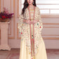 Buttermilk Elegant Floral Cape Pallazo Set